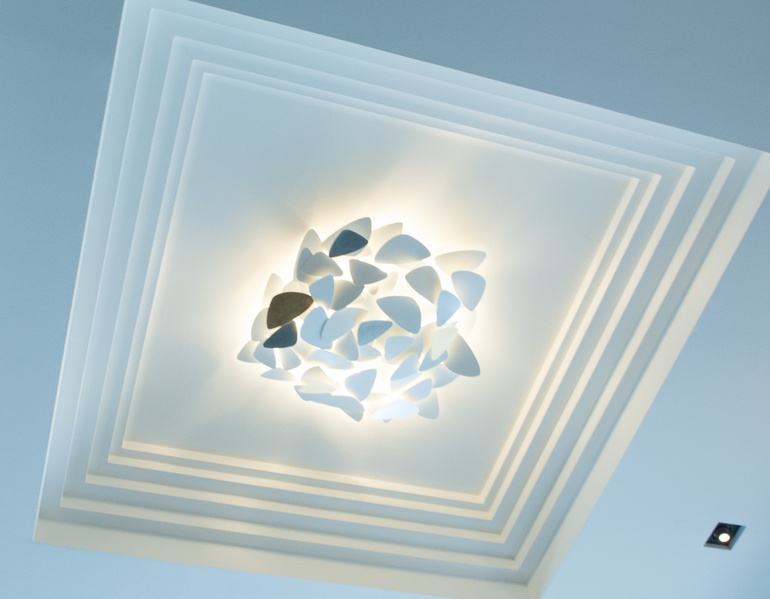 Plafonnier rond Galet blanc