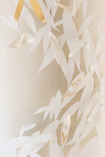 Plafonnier Métal et Porcelaine  sur mesure 