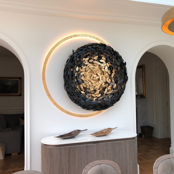 Sculpture lumineuse Saturne