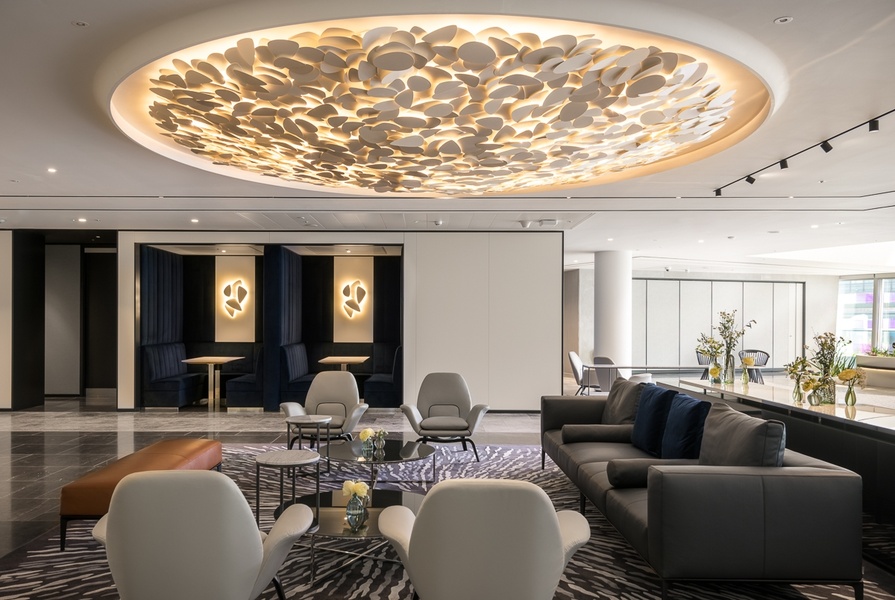 Bespoke large round ceiling light TP Bennett