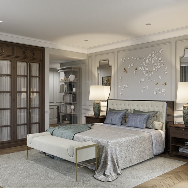 Décor tête de lit fleurs en porcelaine 