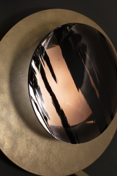Pierre volcanique obsidienne sur applique LED Poppy