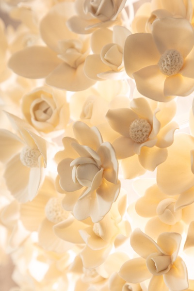 Applique Nuage fleurs porcelaine  detail 