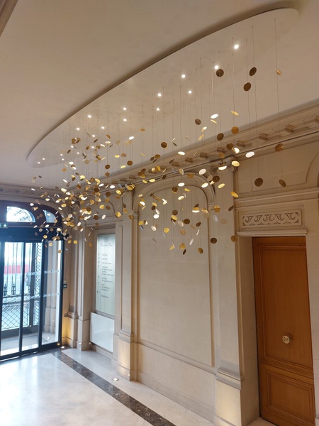 PLUIE D'OR : Lustre sur mesure ovale